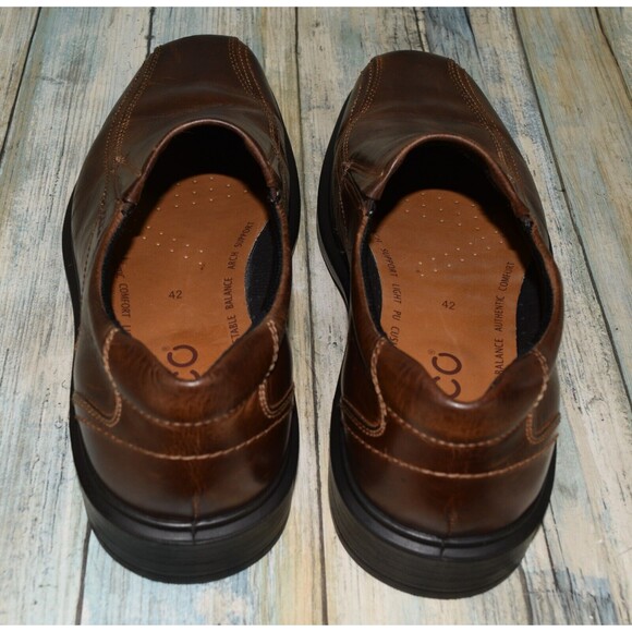 Ecco Helsinki Bike Toe Loafers Size 8/8.5 (42) Brown Leather Slip On Shoes main image 10